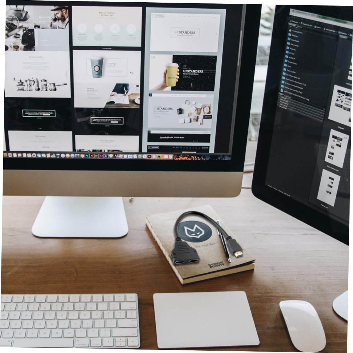 CONGARTENO Splitter Adapter Cable Video Adapter for Dual Monitors Supports Easy to Use for Tv Projector Game Console