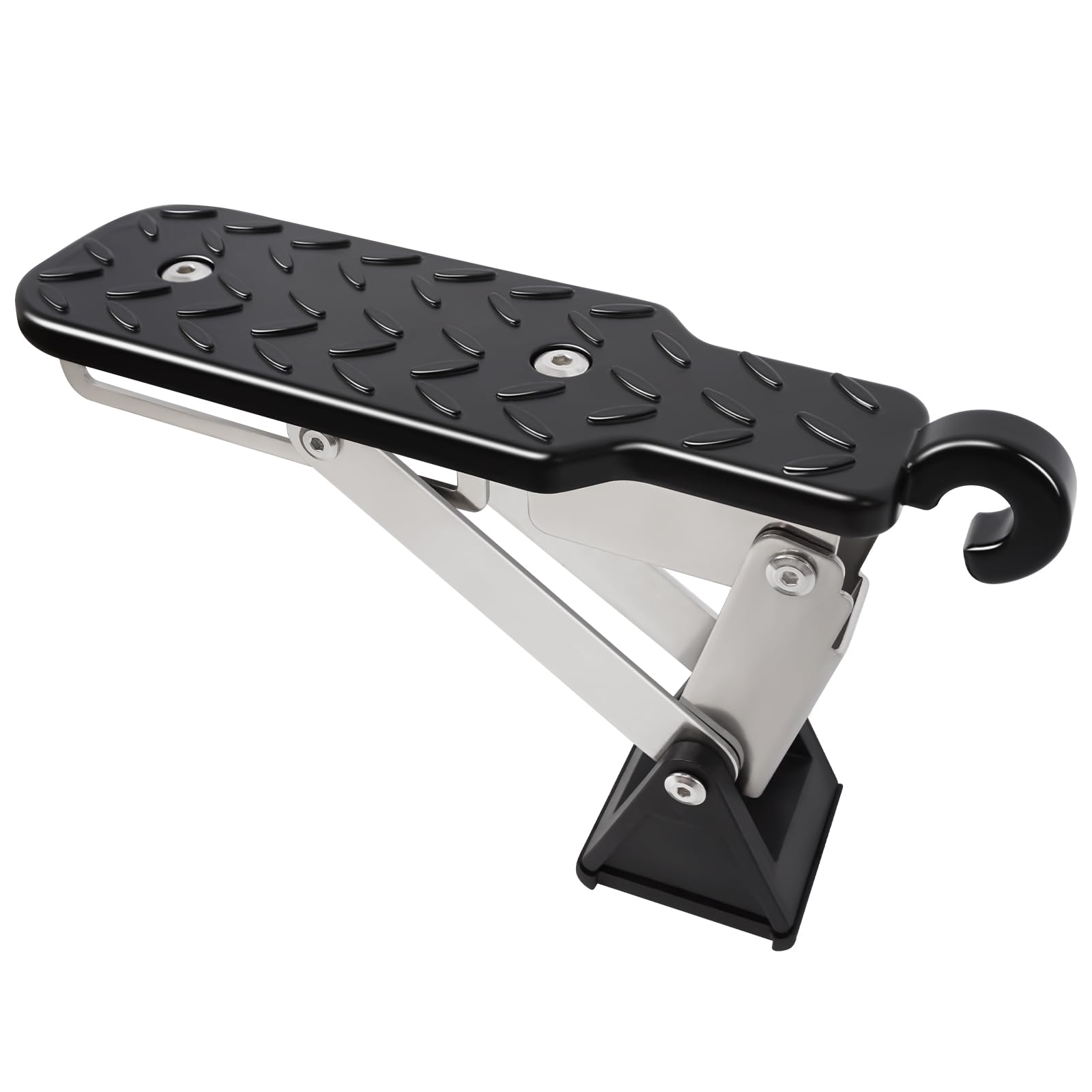 SYDSZ Car Door Step, Universal Fit Car Roof Access, Multi-Foldable Aluminum Alloy Roof Rack Car Step, Adjustable Stand Pedal for Door Latch, Supports Both Feet, fits Most Cars, SUVs and Trucks
