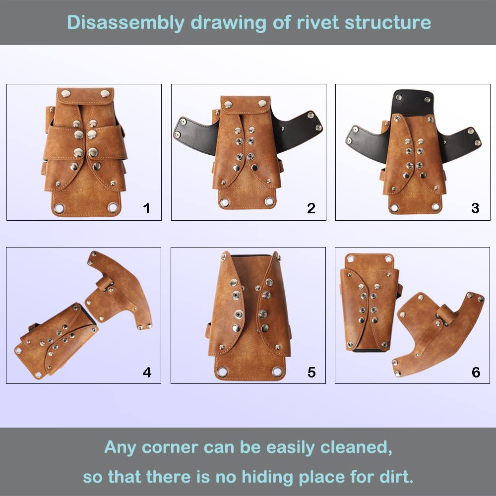 Friseurtasche Werkzeugtasche leder Friseur Taschen tasche Kamm Schultergürtel Scheren Haarspangen Kämme Sprühflasche usw kann platziert werden Elegantes Braun