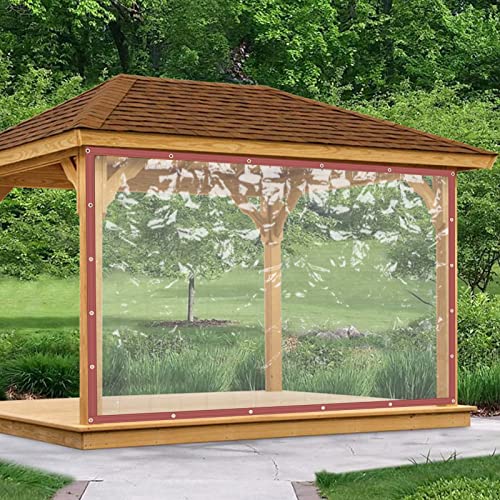 Waterproof Clear Tarps, Duty PVC Vinyl Clear Awning Canopy Roll Up Patio Enclosure Dustproof, Anti-UV, Anti-Tear, Anti-Aging for Patios, Porch, Screen Rooms and Gazebos (8 x 8ft)