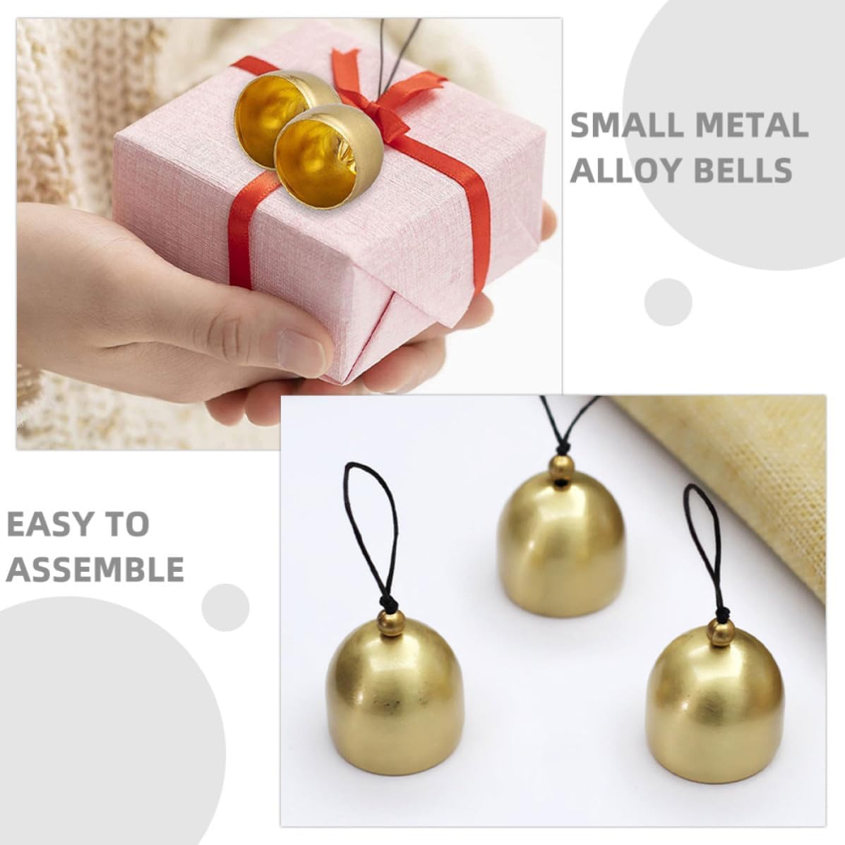 15pcs Brass Craft Bells for DIY Wind Chimes and Decoration