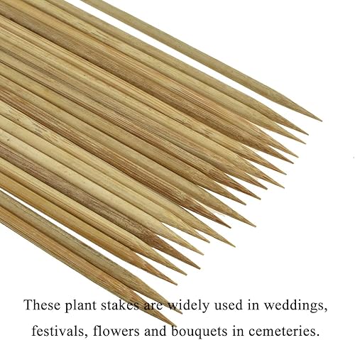 Miniatura 3 de HAHIYO Estaca de bambú carbonizado natural de 12 pulgadas, 25 piezas, estaca de jardín de madera, soporte para plantas, soporte de plantas de