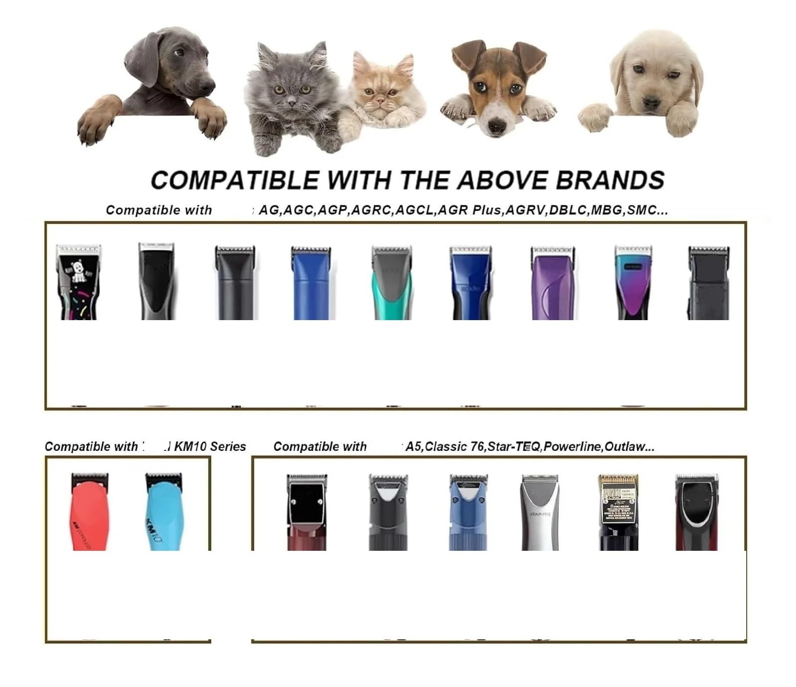 Lame Larghe Rimovibili for Toelettatura Cani, Compatibili Con Andis, UltraEdge, CeramicEdge, AG, AGC, Compatibili Con Tosatrici for Animali Oster, A5, A6, Senza Intoppi(Size 5FW)