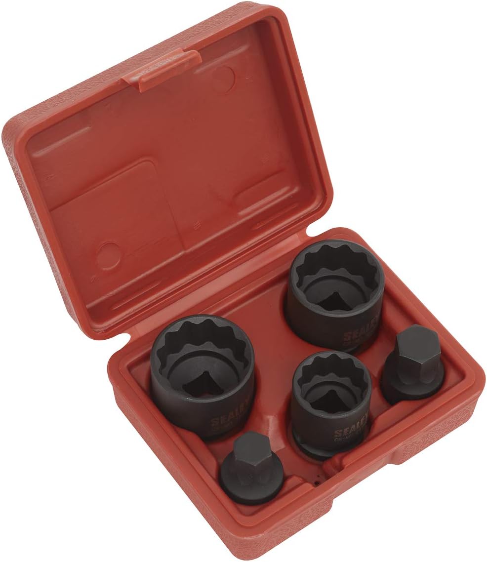 Sealey SX053 Impact Hub Socket & Socket Bit Set 5pc 12-Point 1/2"Sq Drive