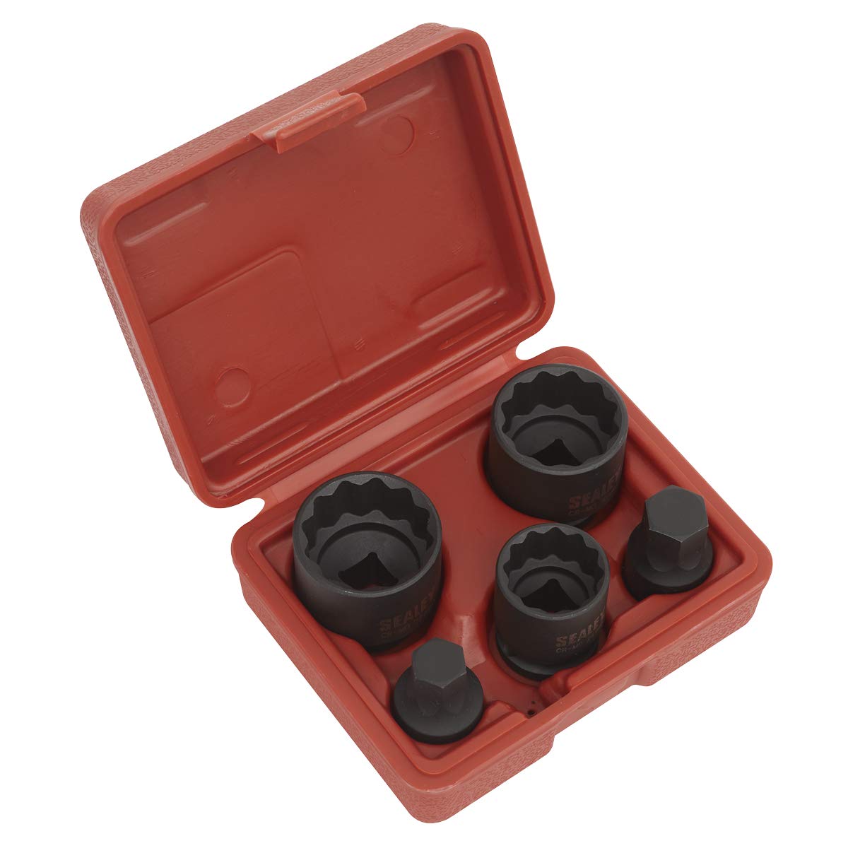 Sealey 5 Piece 1/2" Drive Impact Hub Nut Socket And Bit Set For Vag Vehicles