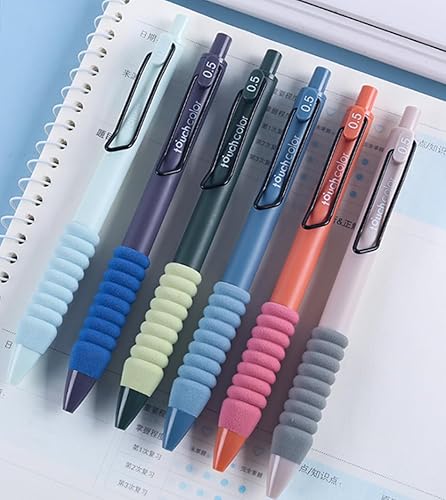 Miniatura 9 de HeTaoCat Punta fina de 0.020 in, bolígrafos de gel retráctiles, secado rápido, dibujo de escritura, bolígrafos de gel de tinta negra, caja de 6