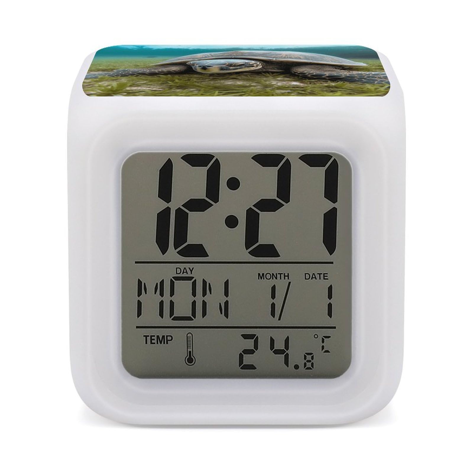 Reloj de escritorio con forma de tortuga para mesita de noche infantil y dormitorios modernos