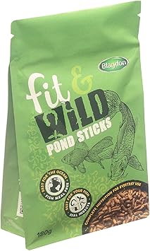 Image Blagdon Fit & Wild Floating Pond Sticks, Natural Complete Premium Health Food for all Pond Fish, Fishmeal Free, 180g