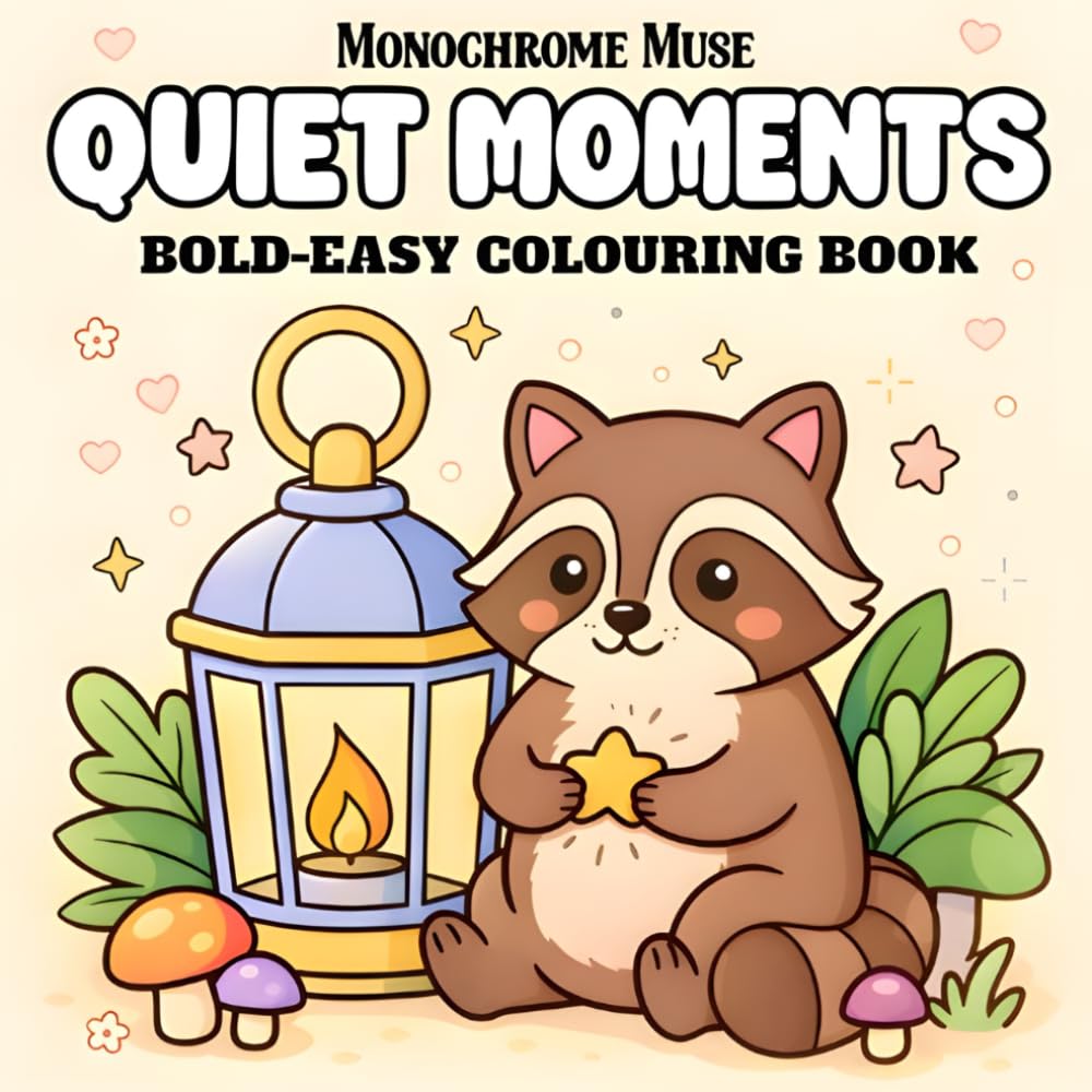 Quiet Moments: Coloring Book for Adults and kids Featuring Adorable Animals and Charming Little Worlds for Stress Relief and Relaxation (Bold & Easy Relaxing Coloring)