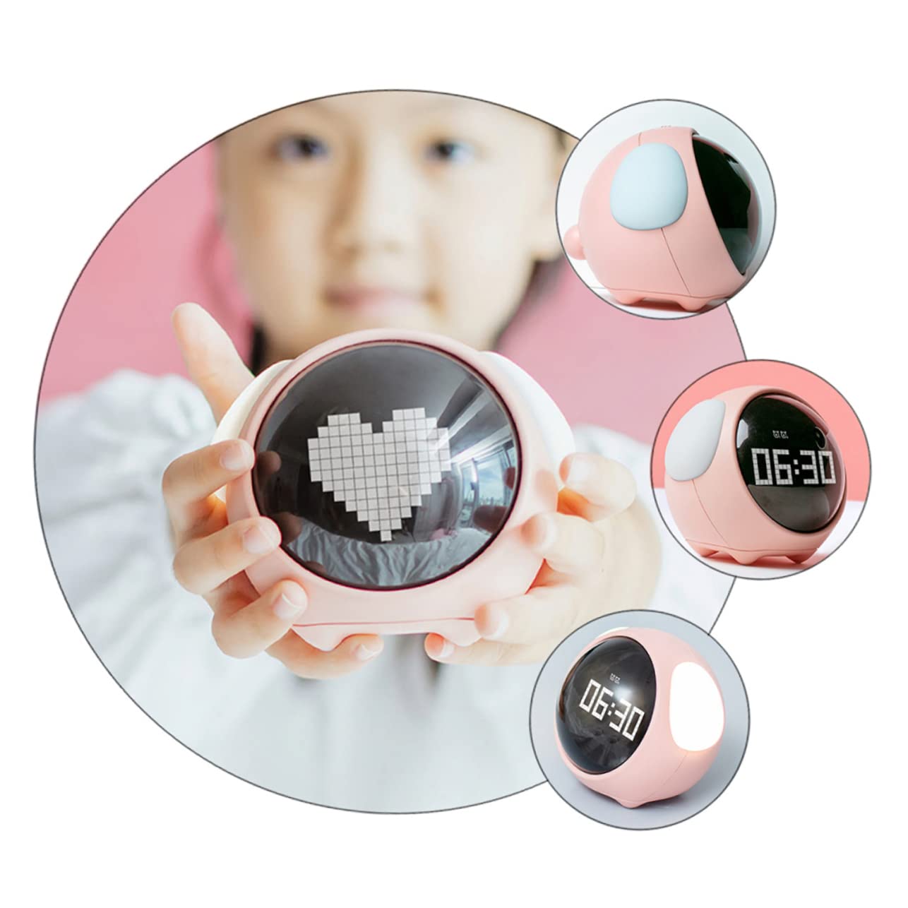 LIFKOME Digitaler LED Kinderwecker mit Ausdruck 1500mah Akku Sprachsteuerung und Nachtlicht für Jungen und Mädchen Abs PC Silikon Material