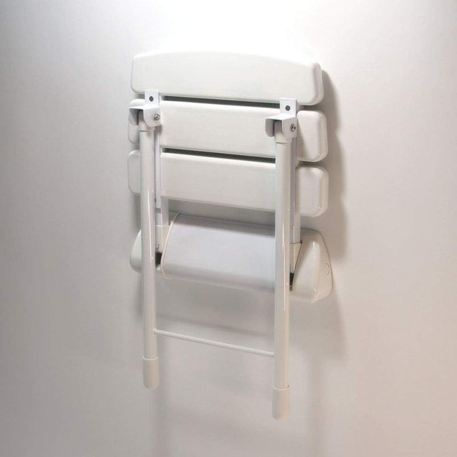 Silla de Ducha Abatible Extensible Plegable Montaje en Pared con Patas de Apoyo para Baño Inodoro Asiento Antideslizante Ayuda Seguridad Mayores Peso Máx 180 kg