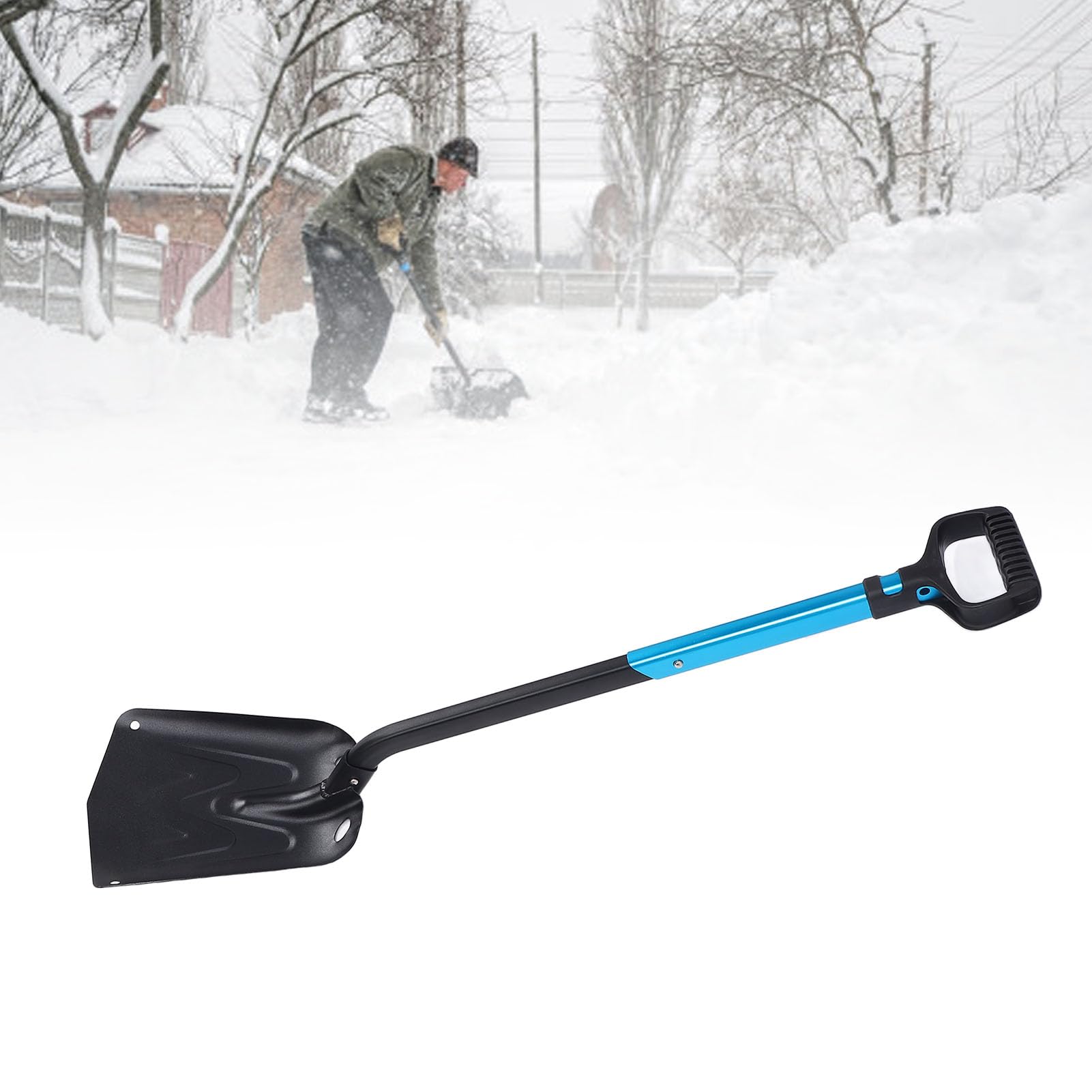 AKOZLIN Pelle à neige télescopique d'urgence avec grattoir à glace AKOZLIN Pelle à neige télescopique d'urgence avec grattoir à glace