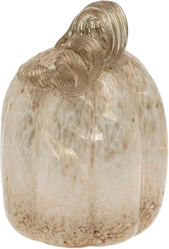 Boston International Calabaza otoño cosecha Acción de Gracias decoraciones de mesa de vidrio soplado a mano, pequeño, champán