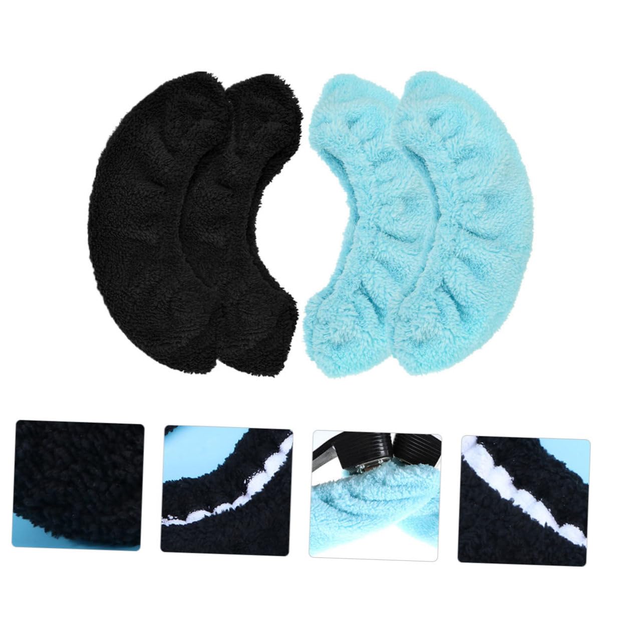 Mikinona 2 Paires Couvre-Lames Élastiques Durables pour Patins à Glace Garçon Fille Protection Antirouille pour Patinage Artistique et Hockey Lot de Noir et Bleu