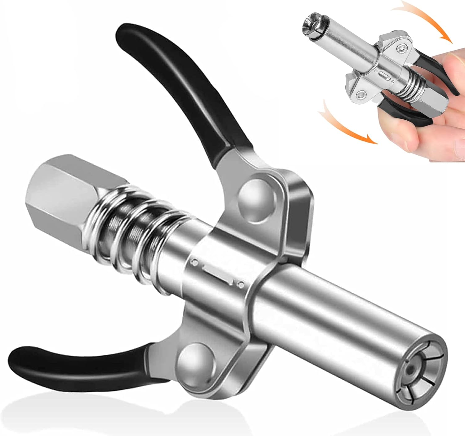 Grease Gun Coupler,HeavyDuty 17,000 PSI Double Handle Grease Gun,Fast