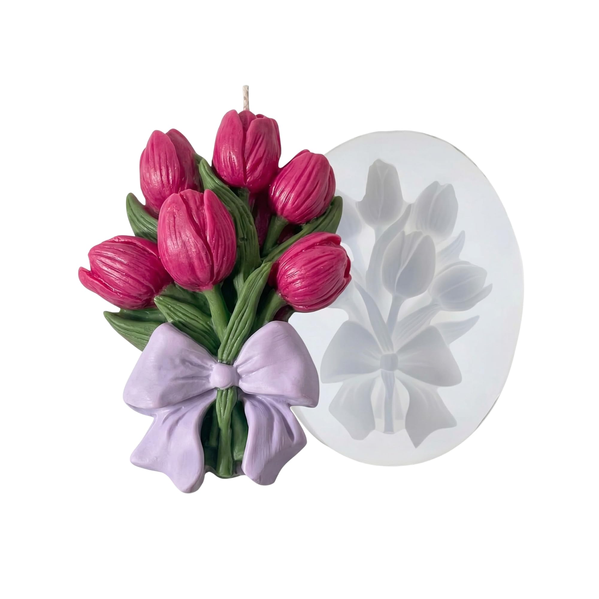 3D Tulip Candle Mould Silicone | Tulip Bouquet Flower Candle Mould for Candle Making, Chocolate, Fondant, Resin & Soap | Decorative Silicone Candle Mold-image-3