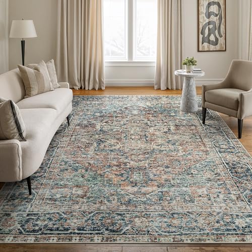 Bloom Rugs Caria Washable Non-Slip 9x12 Rug - Blue