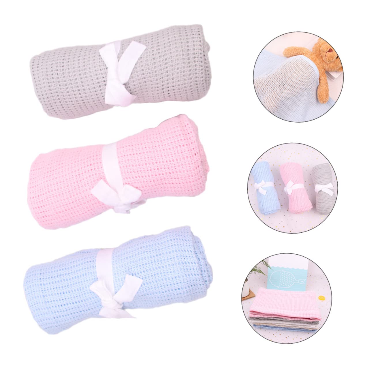 SUPVOX 3pezzi Coperta in Per Ragazzo Coperta Per Ragazzo Coperte Per Per Maschietti e Femminucce Adatte Per Passeggino e Culla