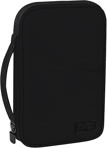 Portatarjetas para pasaporte familiar, portatarjetas de cuero impermeable portátil, Soporte para pasaporte-NEGRO, Casual