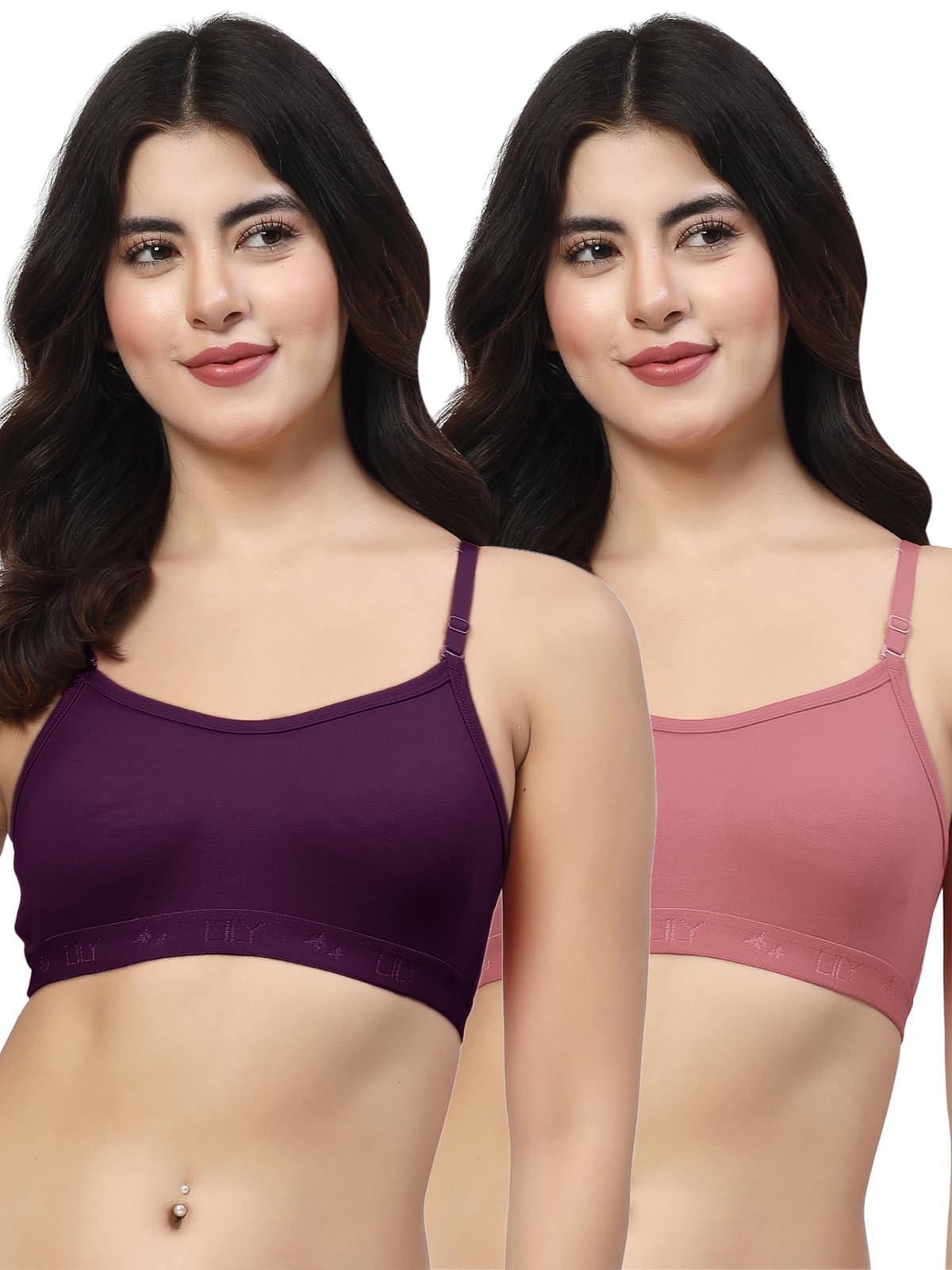 lily Black, Wine Seamless Non Padded Sports Bra-picture-42