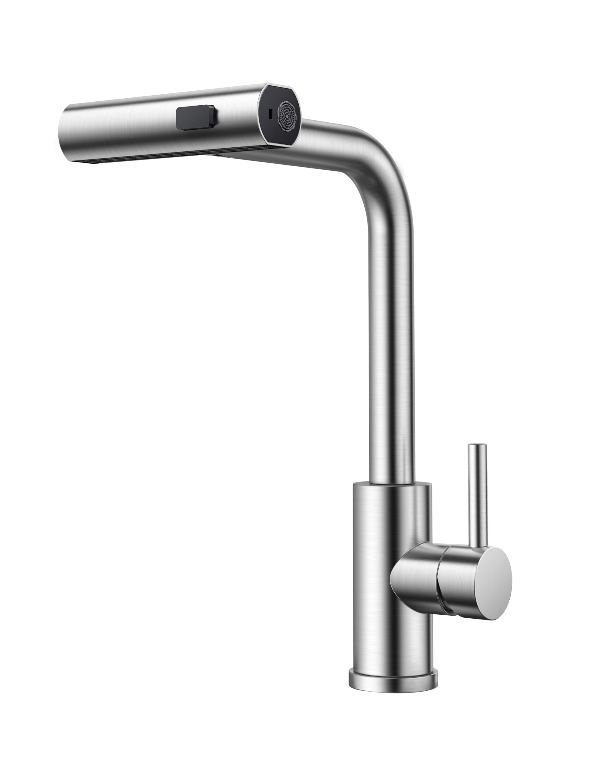 FORIOUS Keukenkraan Zwart, Keukenkraan met Handdouche, Keuken Kraan, 360° Draaibare