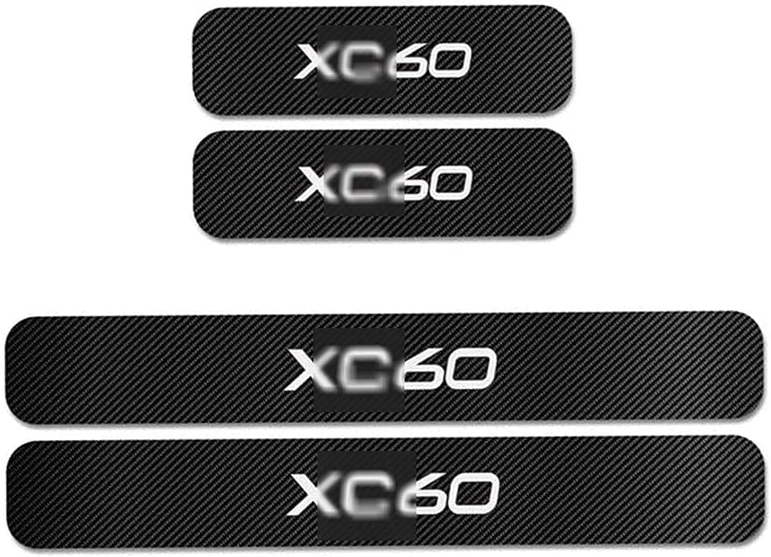 4pcs Car Outer Door Sill Protector Kick Plates For Volvo Xc60 Carbon Fiber Threshold Accessories Trim Cover Sticker Non Slip Scuff Auto Guard Pedal お得クーポン発行中