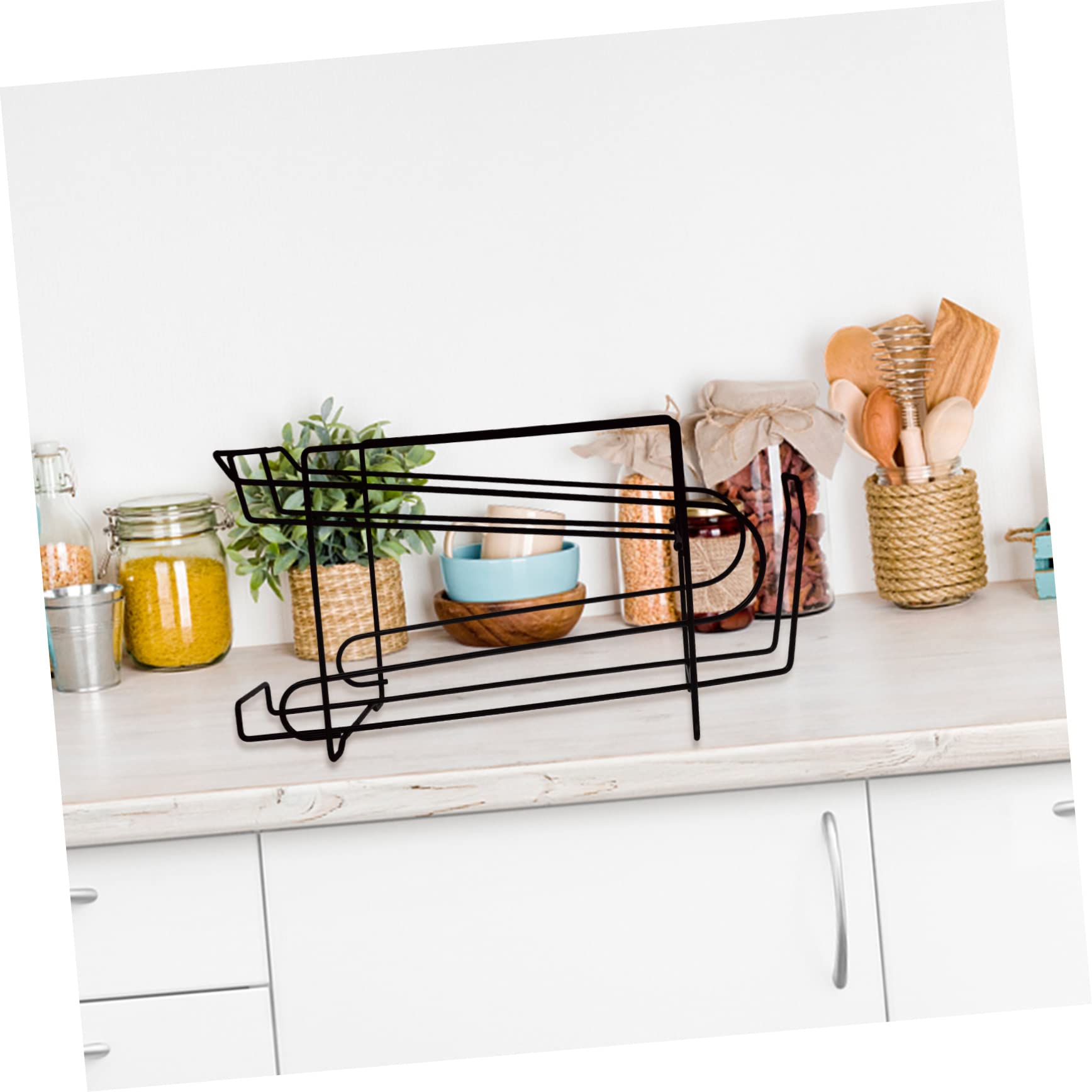 UKCOCO Estante Organizador para Cerveza y Bebidas Negro, Porta Cerveza De Hierro Resistente, Estante Apilable para Nevera, Almacenamiento Práctico para Cocina y Refrigerador