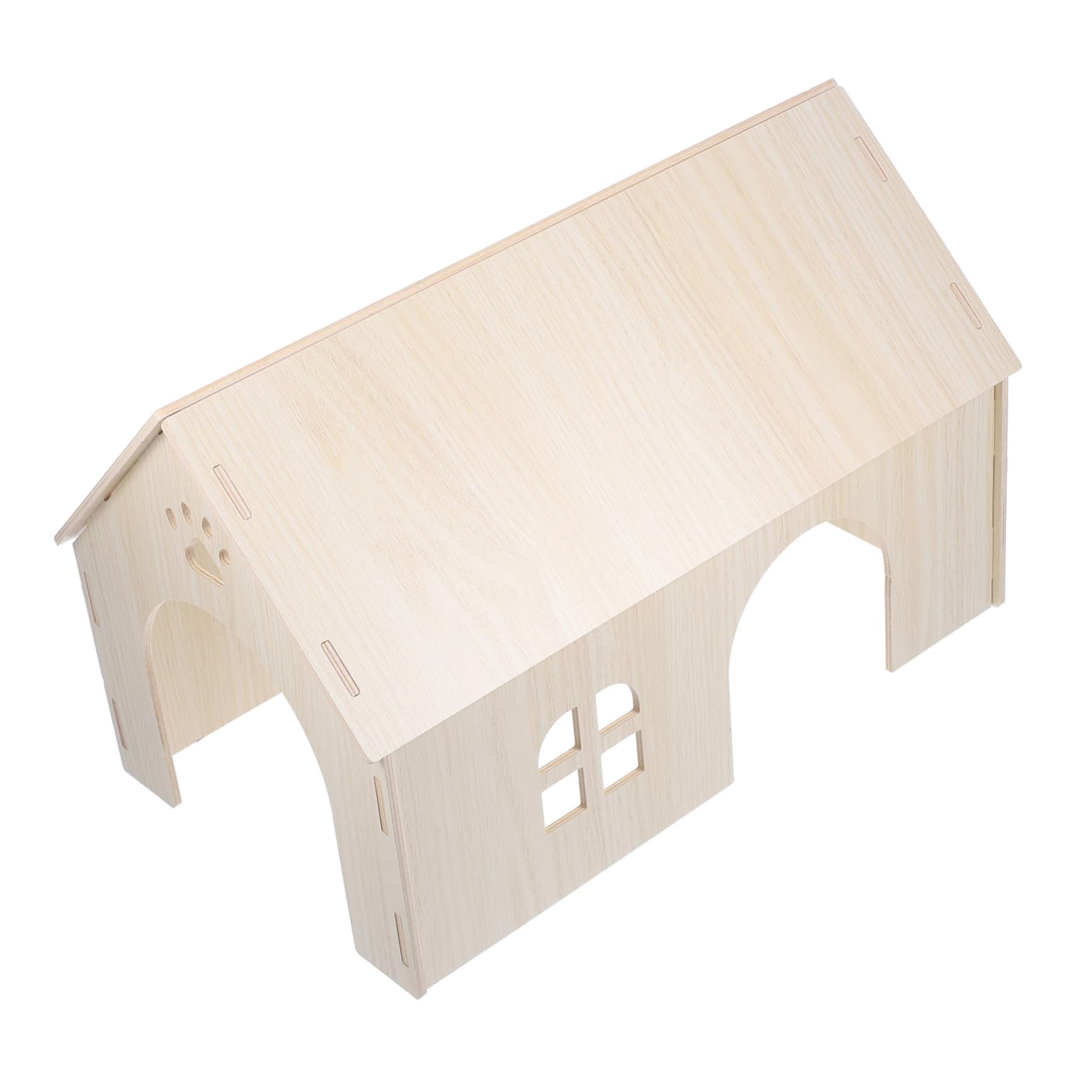 SHINEOFI Großes Hamsterhaus aus Natürlichem Holz Stabiles Nagerversteck und Schlafhaus Warmes Nagerhaus für Meerschweinchen Eichhörnchen und Kaninchen Sicheres Kleintiernest für Innenkäfig