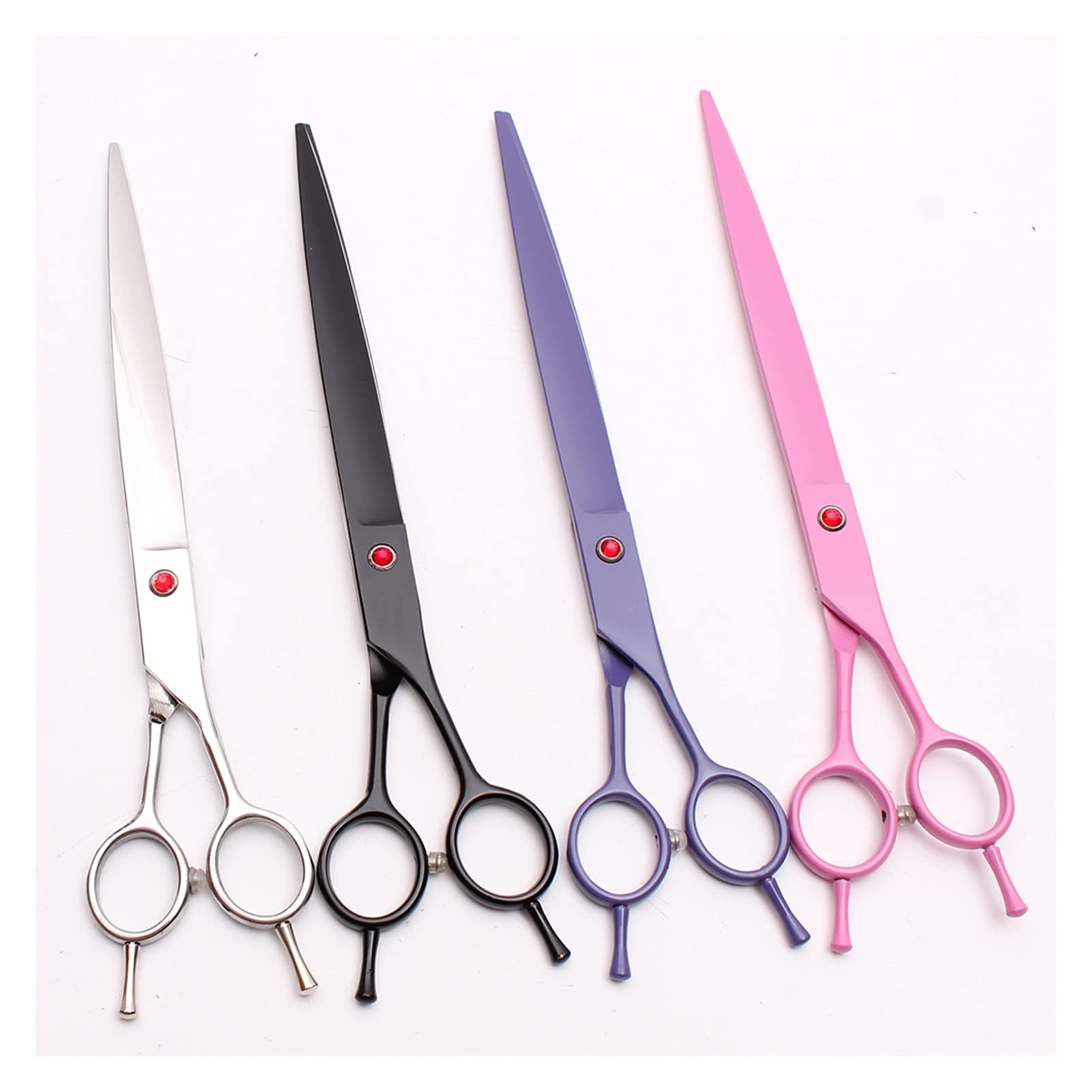 Professional Dogs Cats Pets Hair Shears Hairdressing Scissors Straight Cutting Shears,Pink With Case