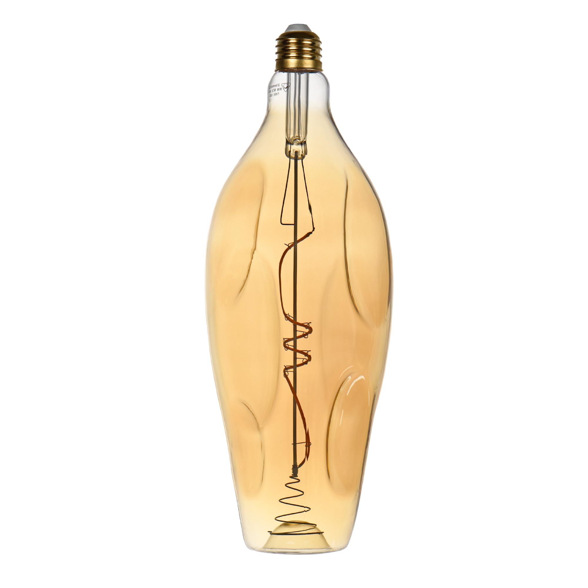 Oversized LED Vintage Edison Light Bulbs, Large Decorative Light Bulbs, Amber Glass 2200K Warm White, Dimmable 6W(60W Equiv.), E27 base, Giant VA Type Bulbs for Pendent, Ceiling & Floor lamps (DVA115)