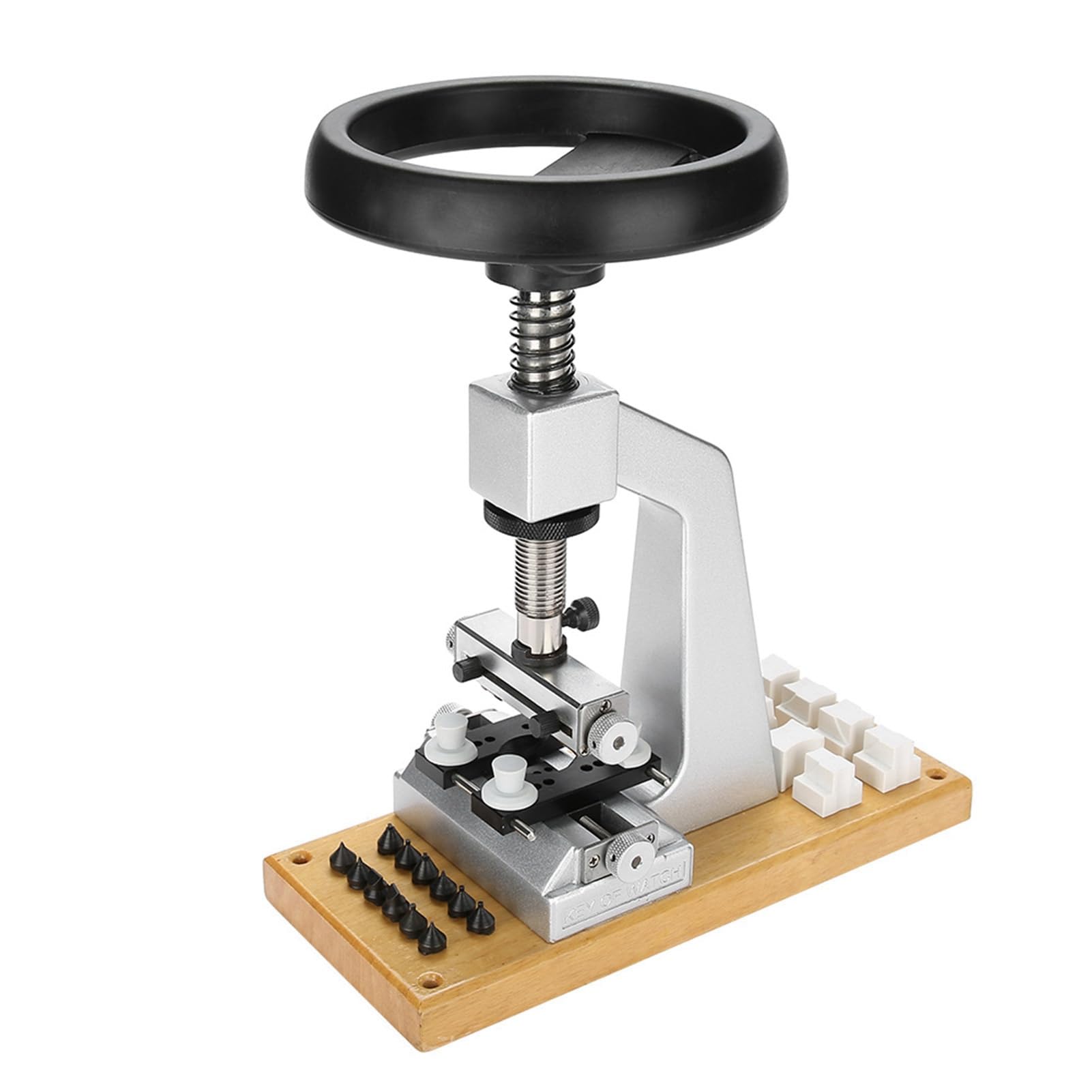 Herramienta profesional para abrir cajas de reloj, 6 troqueles y soporte ajustable, kit de extracción de fondo de reloj para accesorios de reparación de relojería