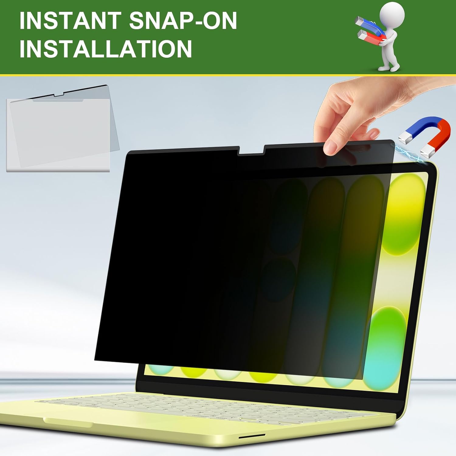 Neo 13Inch Magnetic Privacy Screen Protector for MacBook Neo 13 Inch (A18 Pro, 2026), Anti Peeping Anti Blue Light Anti Glare Removable Laptop Privacy Screen Shield