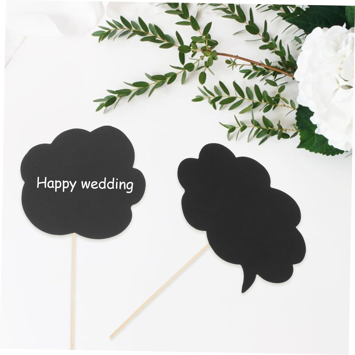 DOITOOL 1 Set DIY Writable Black Photo Booth Props Set Wedding Engagement Party Cards for Fun Celebrations Lightweight and Portable Decorations for Memorable Events