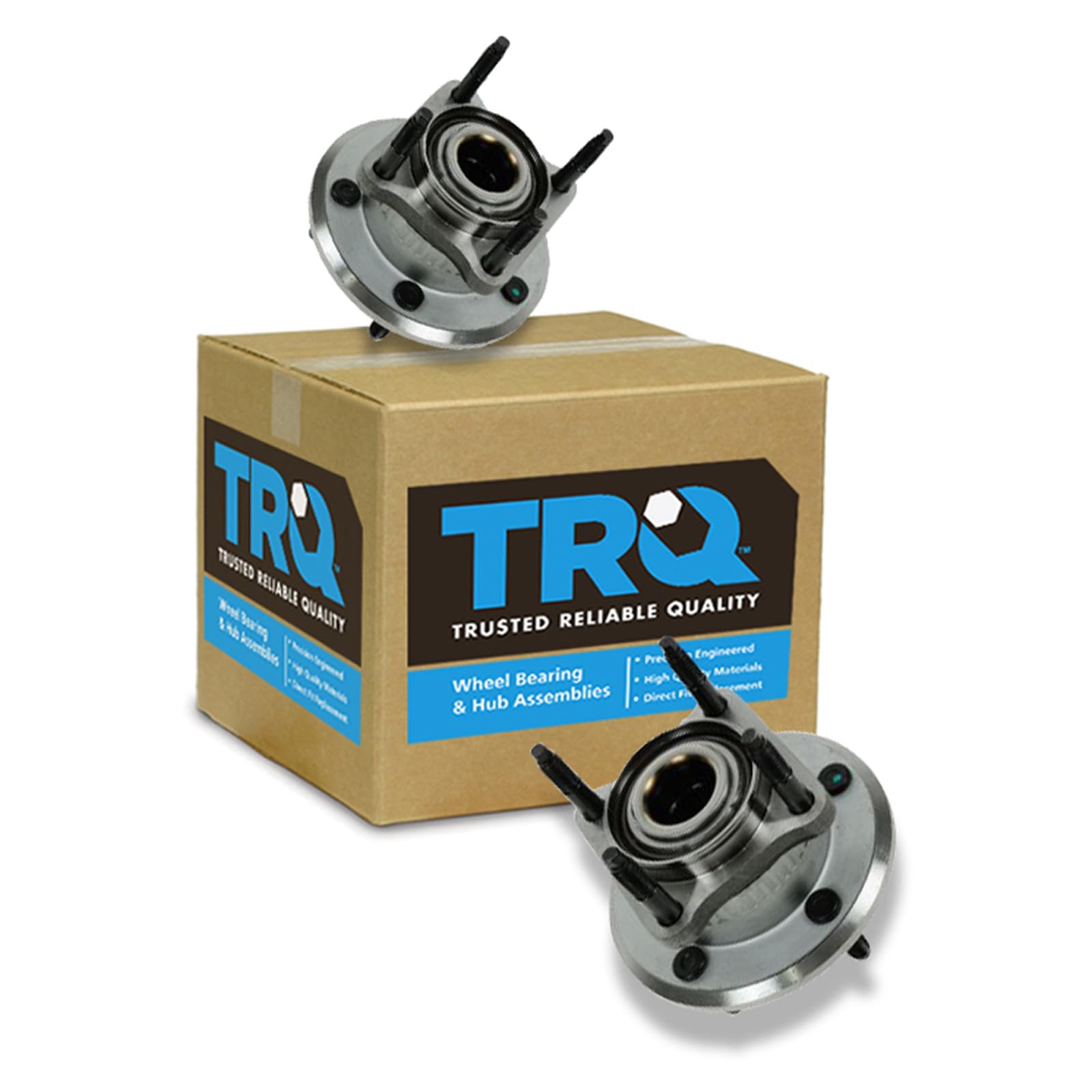 TRQ Rear Left and Right Wheel Bearing and Hub Assembly Set 2 Piece