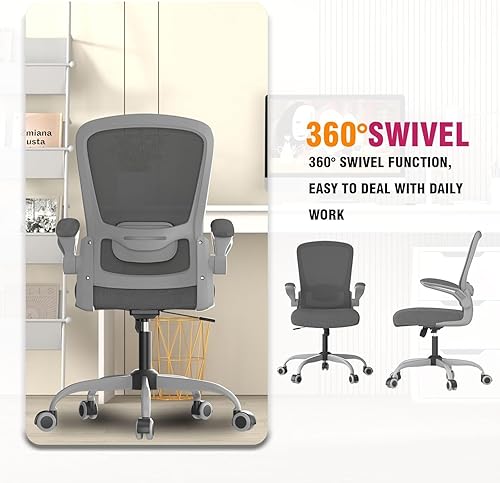 Miniatura 3 de Mimoglad BIFMA - Silla de oficina ergonómica con soporte lumbar ajustable, silla de computadora de malla de respaldo alto con reposabrazos