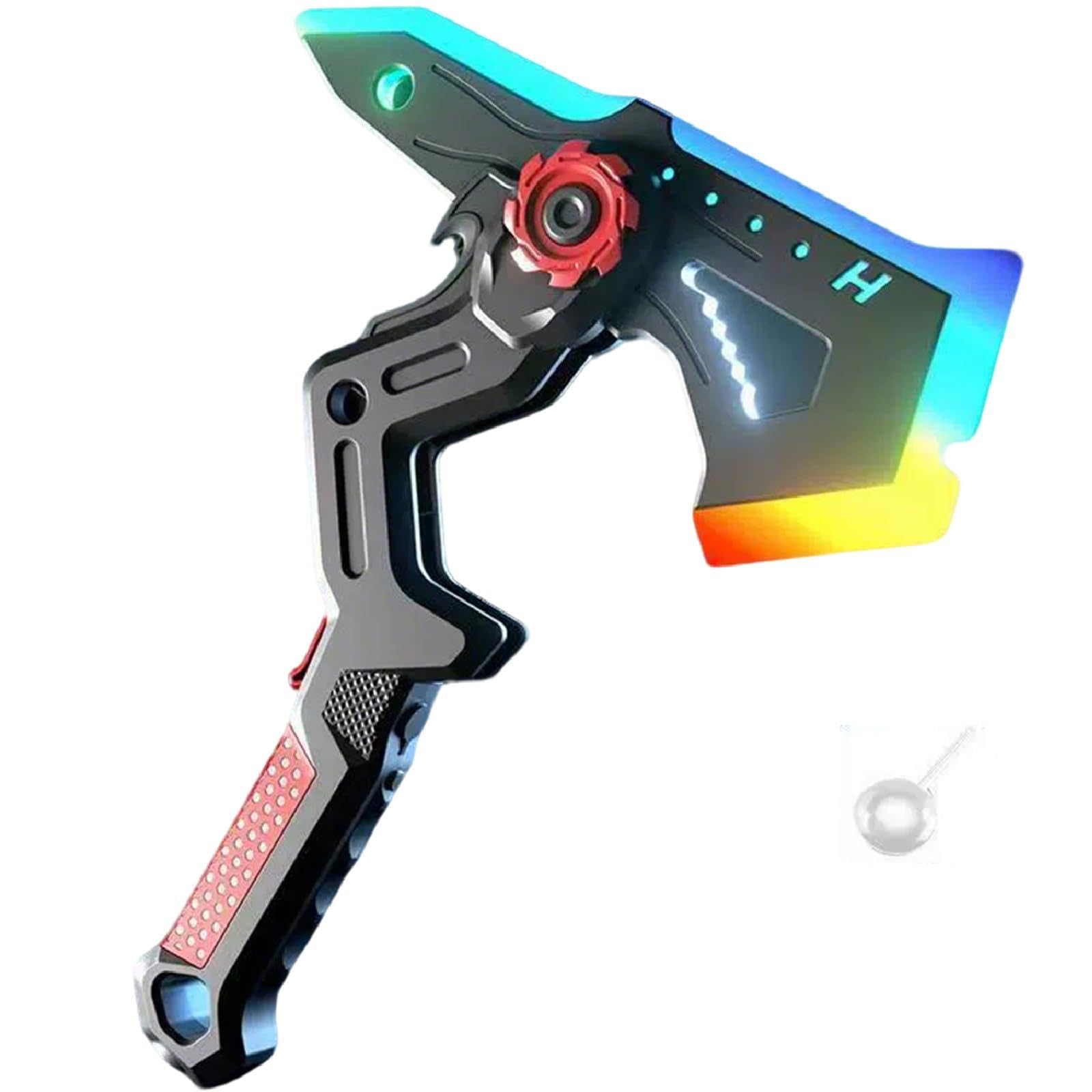 2-in-1 Deformable Mechanical Sword Axe,Light Up Spray Sword Toy with LED Sound Effects,Dual Fake Axe Transforming Science Fiction Toy,Holiday Parties & Pretend Battle Play for Kids (B) โ image 1