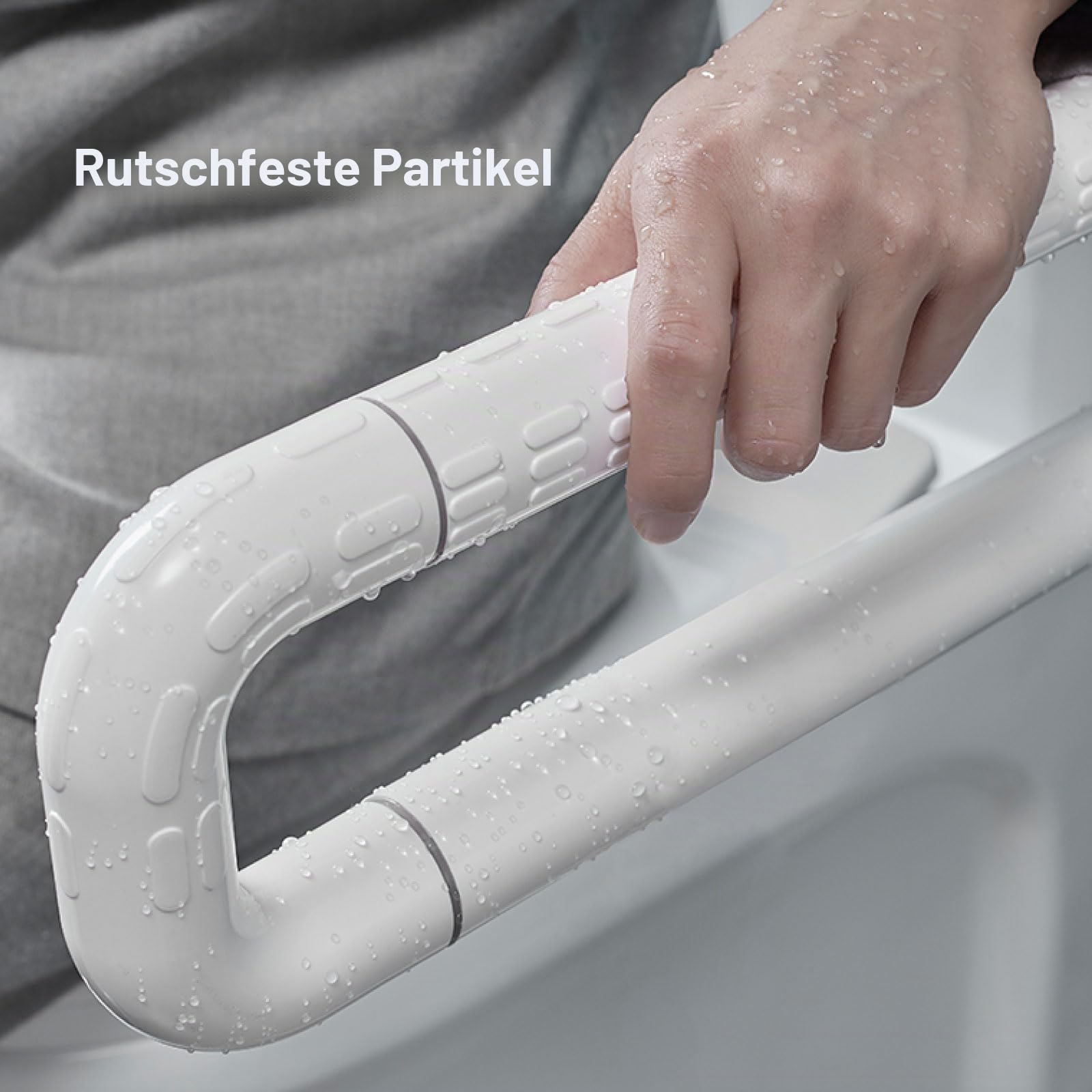 WC Wandstützgriff Weiß, Toilette Haltegriff Edelstahl Wandstützgriff Klappbar Haltegriff Badezimmer Haltegriffe Safe StüTzklappgriff Haltegriffe Aufstehhilfe Senioren Behinderte Schwangere 60cm/23.6in