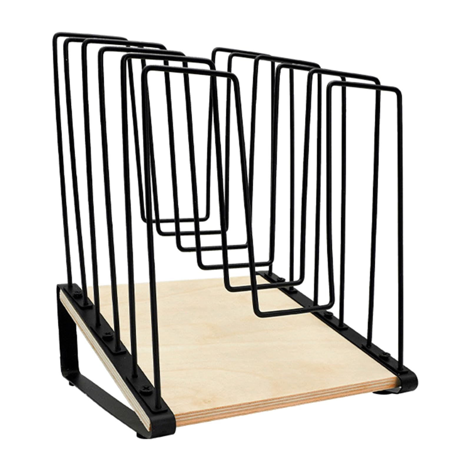 SXRQ Space Saving Vertical File Sorter Organiser 5 Section Tilted Document Stand Desktop Bookend for Book Documents Magazines File Rack