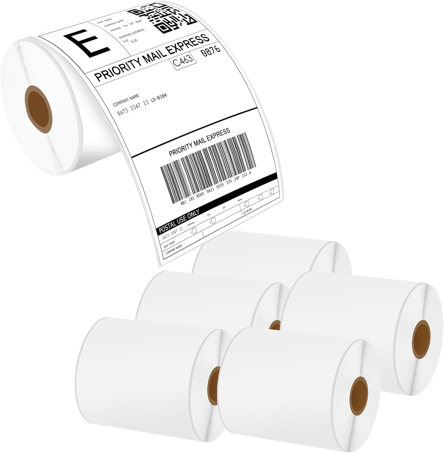 NineLeaf 6 Roll Compatible for Brother RDS01U2 RD-S01U2 Multi-Purpose White Continuous Length Paper Shipping Address Barcodes Label 4" (102mm) x 145" (42.8m) for TD-4000 TD-4100N Thermal Printer