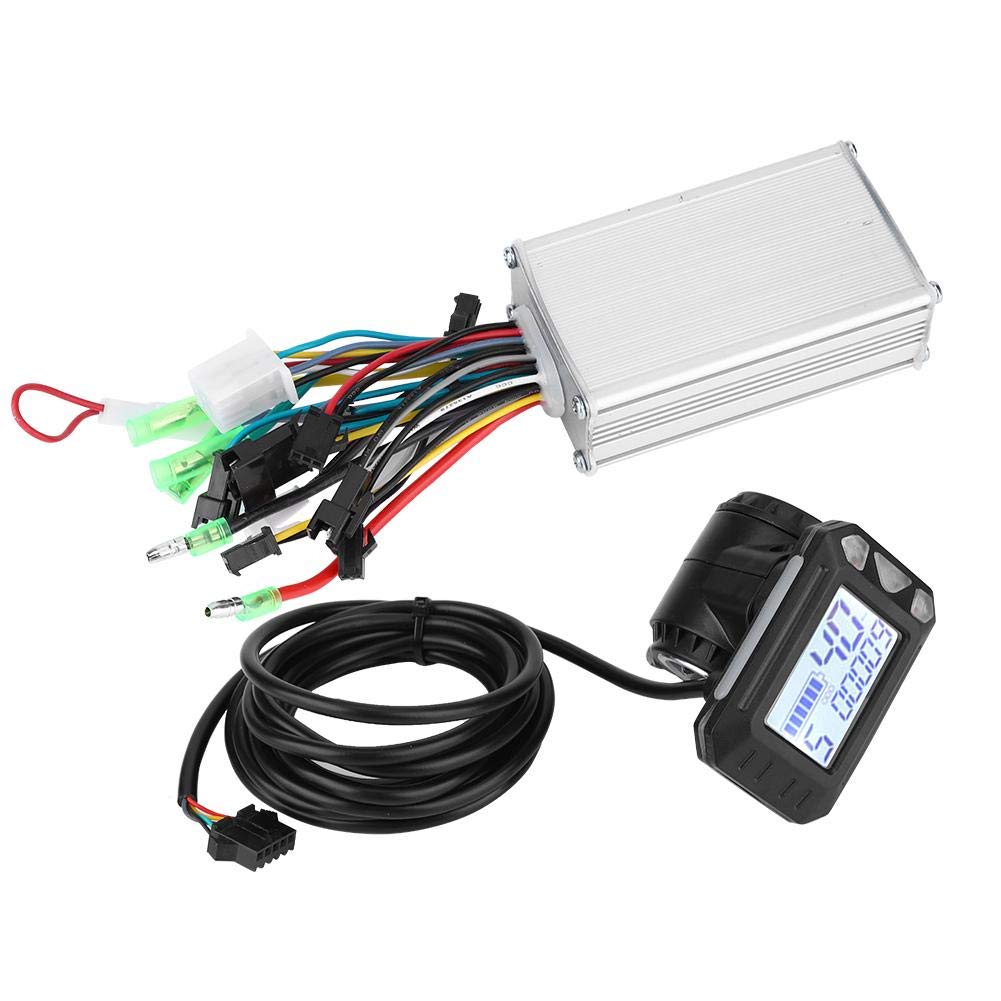 Controlador de Bicicleta eléctrica de Motor, Controlador de Velocidad de Motor sin escobillas de 24 V-48 V y Panel de Pantalla LCD Resistente al Agua para Scooter eléctrico