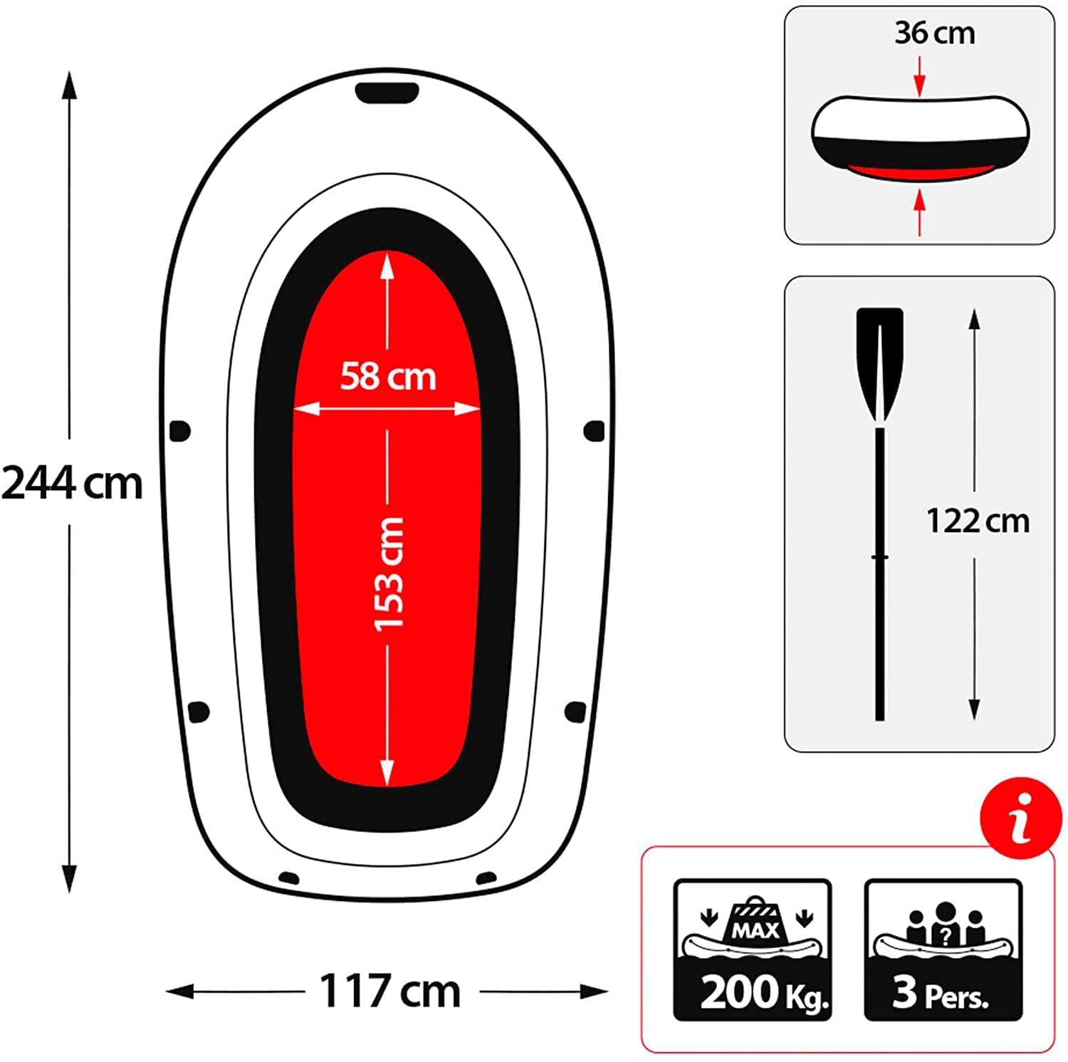 Gommone Gonfiabile Explorer 300 con Remi e Pompa Inclusi