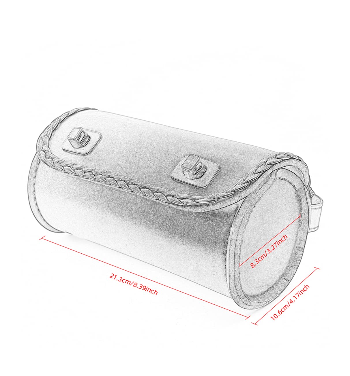 Motorrad Gabel Tasche Mini PU Leder Fahrrad Lenker Werkzeugbeutel Sissy Bar Roll Aufbewahrungstasche (Schwarz A.)