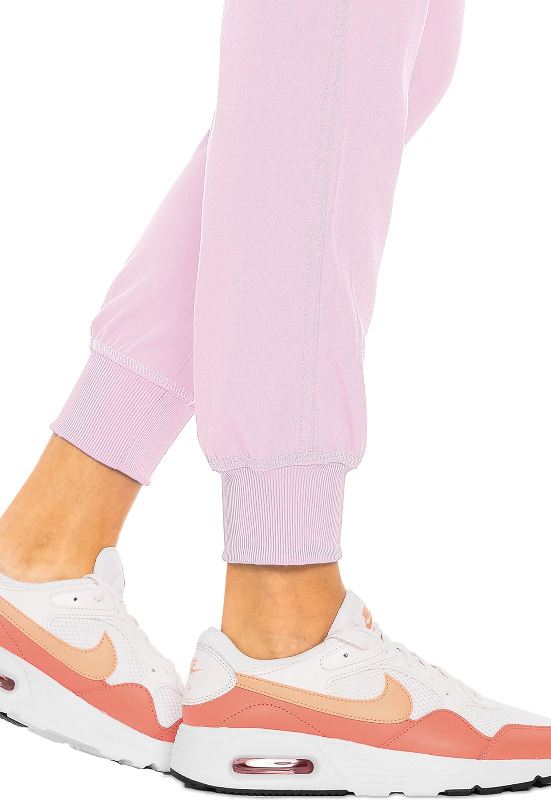 Med Couture Scrub Pants For Women Cargo Jogger Bottoms with 5 Pockets, Lightweight, Ultra Soft, 2-Way Stretch Fabric - MC7710: X-Small Ice Pink