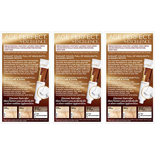 Image of L'Oreal Paris Age Perfect Permanent Hair Color, 8N Medium Blonde (Pack of 3)