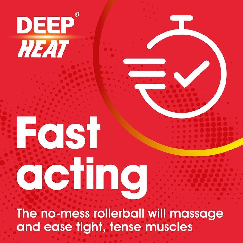 Deep Heat: 6 confezioni di lozione roll-on per massaggio muscolare a calore profondo, 50 ml per atleti, persone con dolori muscolari, unisex