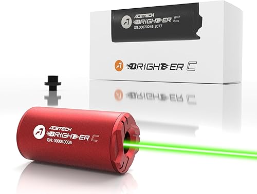 Miniatura 7 de ACETECH Airsoft Pistol/Riffle Tracer Unit Brighter C 0.551 in CCW Rosca negativa con adaptador M14 a M11+ Resplandor en el verde oscuro/Gel BB LED