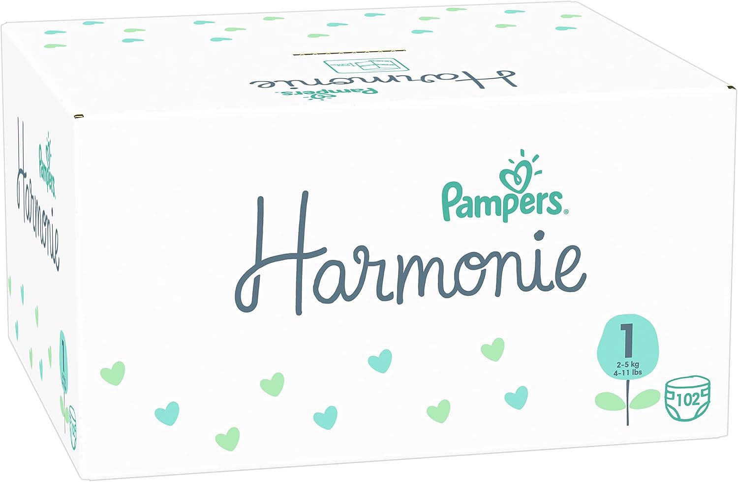 Pampers Baby Nappies Size 1 (2-5 kg / 4-11 lbs), Harmonie, 102 Count, SAVING PACK, Baby Essentials For Newborn - Image 3