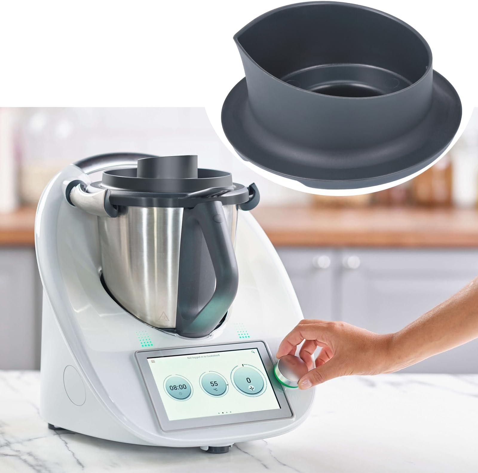 Measuring Cup for Thermomix TM6 TM5, Food Grade Blender Cooking Measuring Cup with Scale Compatible with TM6/TM5 Thermomix Replacement Accessories, Dishwasher Safety