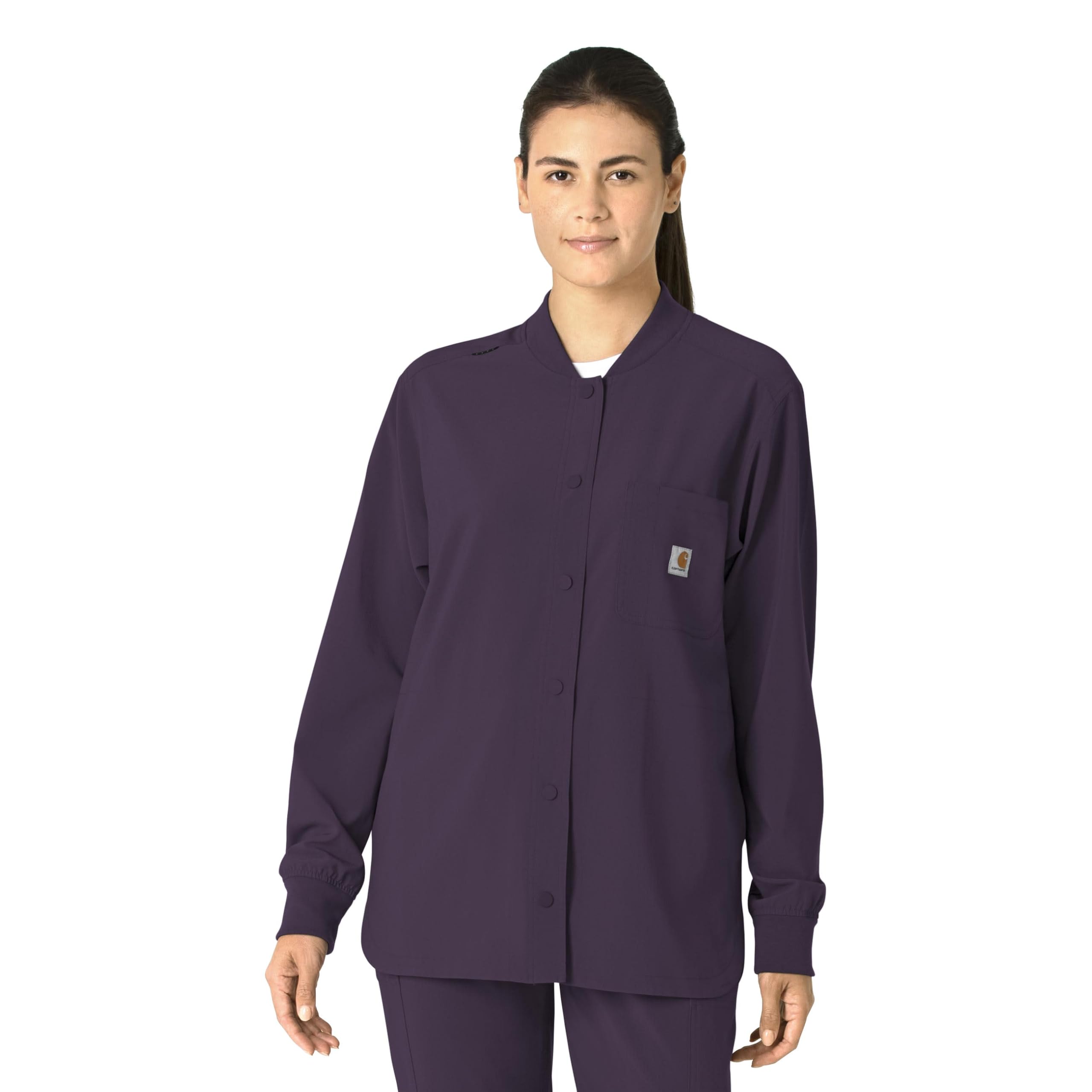 Carhartt Force Cross-Flex Women's Shirt Jacket - Black Plum, 3X