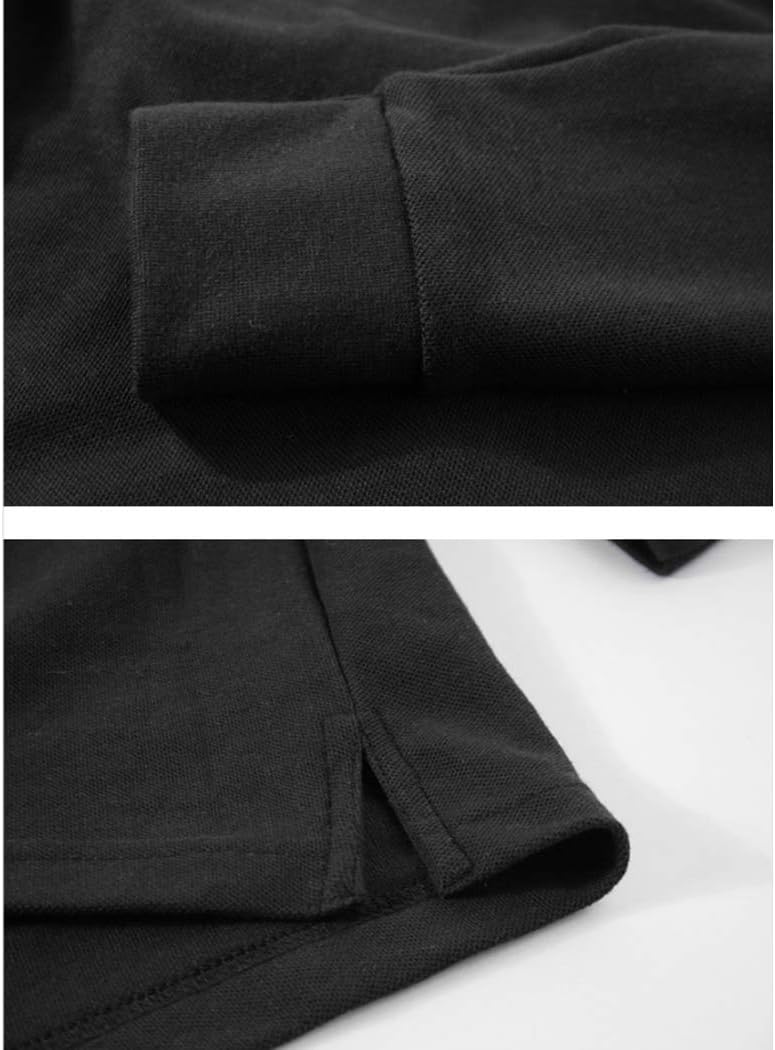 Miqieer Men's Long Sleeve Polo Shirts Regular-Fit Cotton Golf Polo Shirts - Image 4